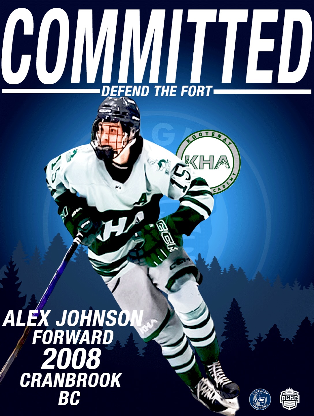 The Langley Trappers are proud to announce the commitment of Alex Johnson (Forward -2008). Johnson joins the Trappers from the Kootenay Hockey Academy in the JPHL where he has spent the past three seasons. Johnson is both a playmaker and an offensive threat; he’s always active around the net. “We feel Alex will fit into our roster with ease and provide our team with a high IQ. He is a smooth, quick skater who wants the puck on his stick”— Coach Bakken. 

Alex Johnson will be an exciting player to watch all season long. 

Go TRAPPERS Go!

#defendthefort #rolltrapps #trapphouse