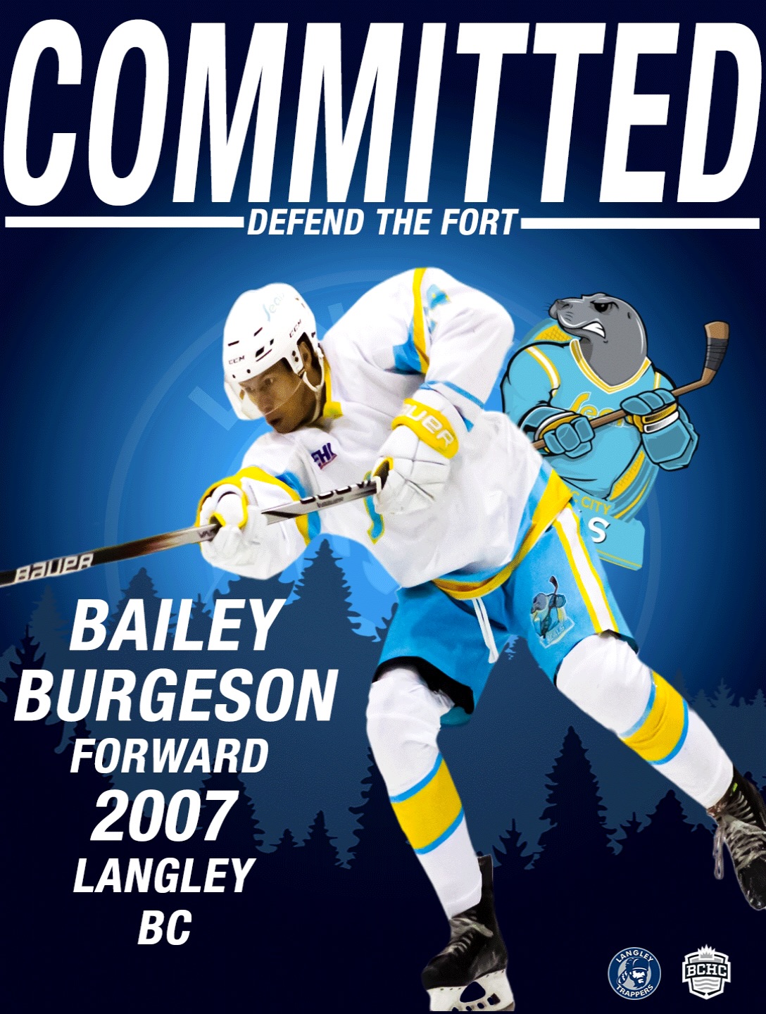 The Langley Trappers are proud to announce the commitment of Randall Bailey Burgeson (Forward-2007). Burgeson is a Langley Native who played for the Atlantic City Seals in the EHL last season. Randall brings junior experience to the Trappers roster. He is a big two-way forward with a quick shot. He played his minor hockey for Langley Minor Hockey Association.

Welcome to the Randall Bailey Burgeson! 

Go TRAPPERS Go!

#defendthefort #rolltrapps #trapphouse