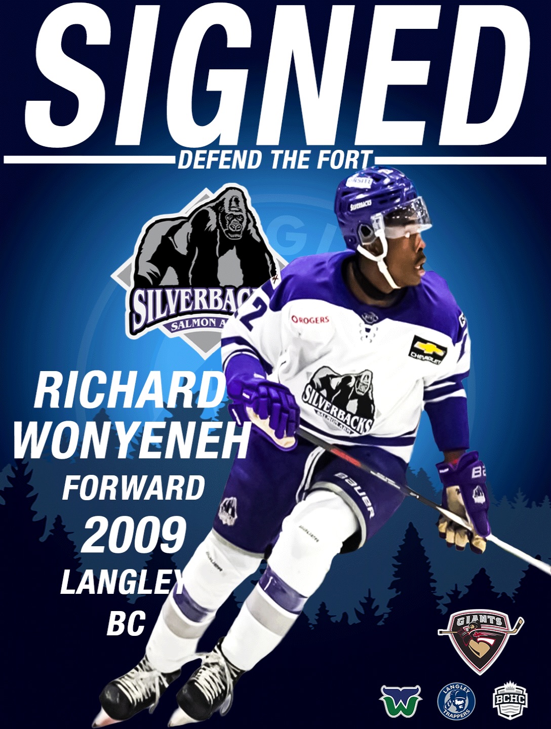 The Langley Trappers have signed Richard Wonyeneh (Forward -2009). Wonyeneh is a Langley resident who split the 25-26 season with the White Rock Whalers of the PJHL and the Salmon Arm Silverbacks of the BCHL. Wonyeneh was selected in the 7th round while at Burnaby Winter Club to the Vancouver Giants in the WHL Bantam Draft.

Welcome to the Trappers Richard Wonyeneh! 

Go Trappers Go! 

#defendthefort #rolltrapps #trapphouse