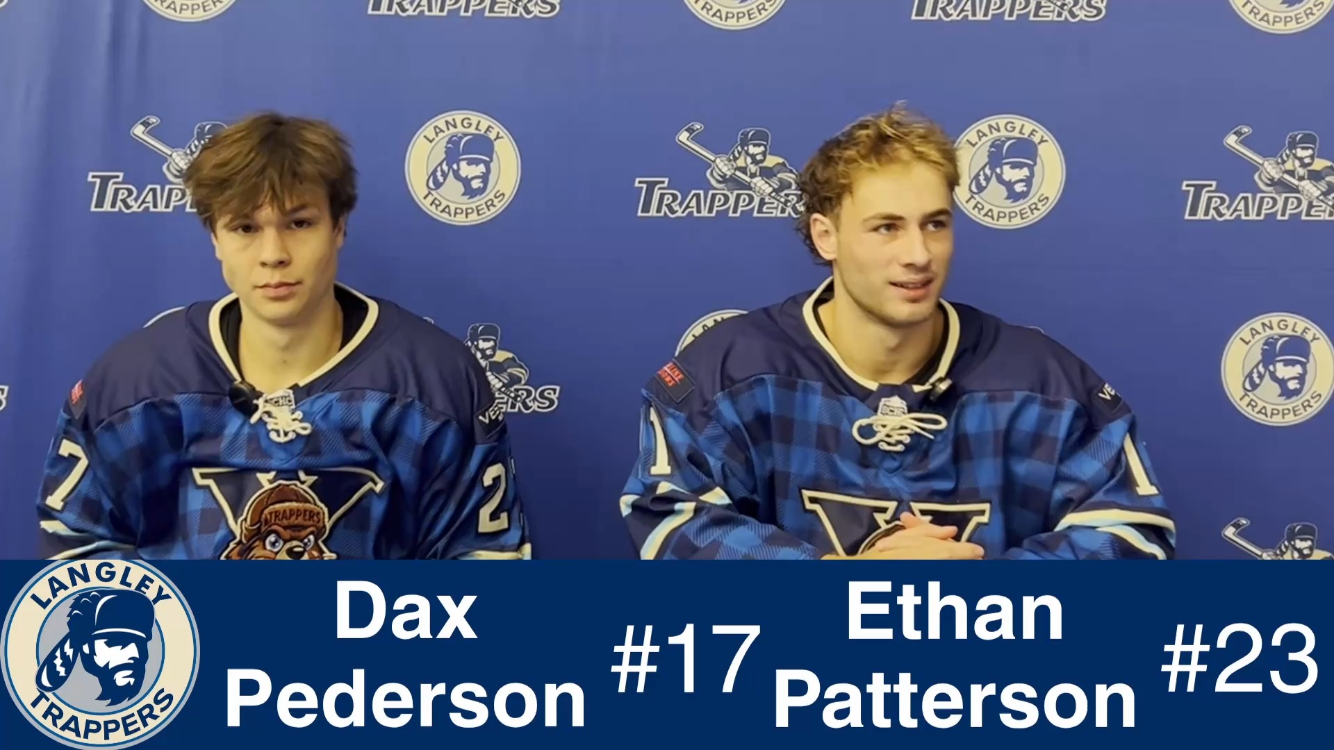 With a big pair of games coming up this weekend for Langley, forward Ethan Patterson and defenceman Dax Pederson met with the media after their game against Ridge Meadows to speak on what the Trappers need to address moving forward

The Trappers' next game is Friday in Osoyoos, followed by a Sunday home game vs. the Richmond Sockeyes. Puck drop is scheduled for 4pm

Go TRAPPERS Go!