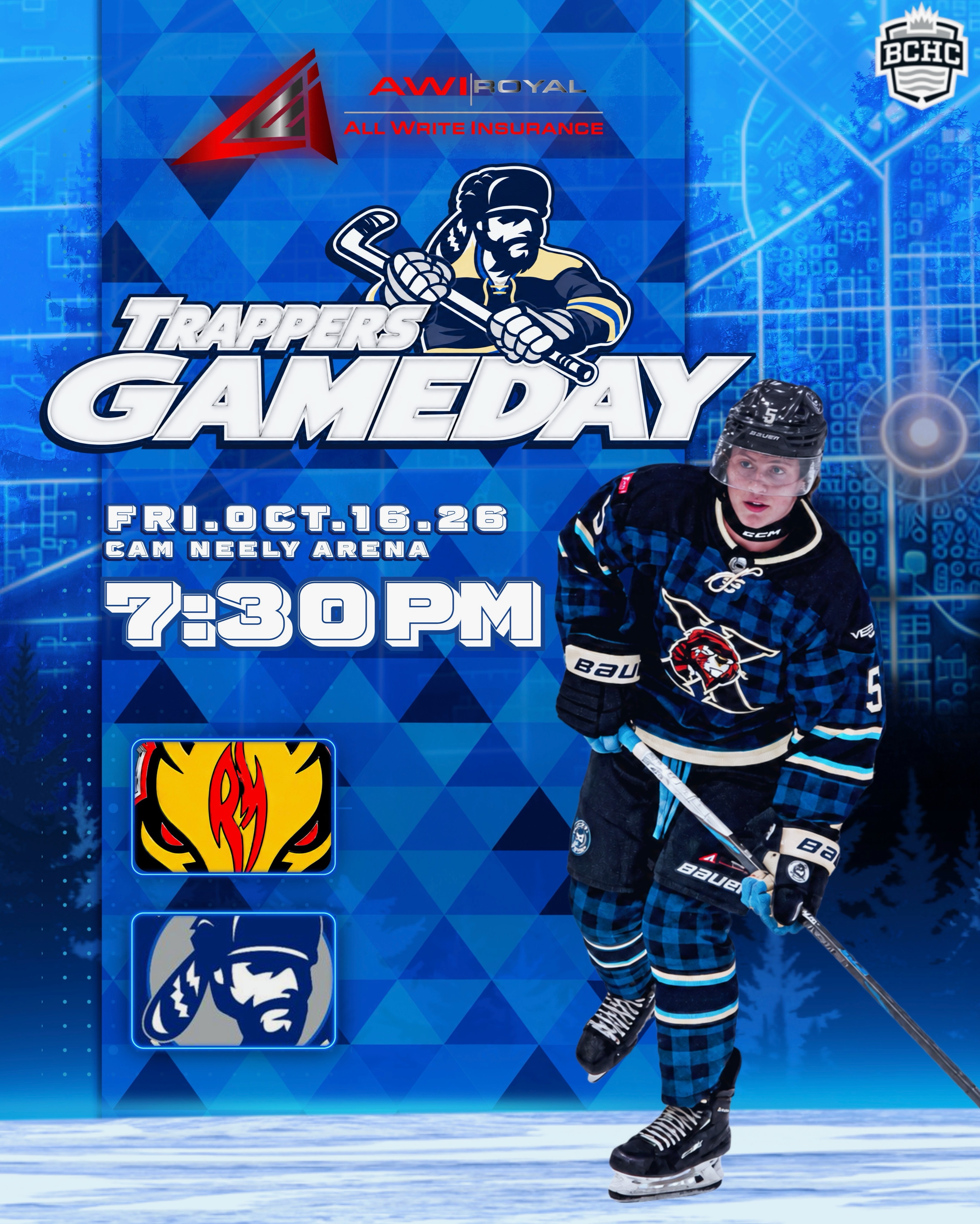 Langley Trappers Game Day versus the Ridge Meadows Flames! 

📍 Cam Neely Arena
📺 @flohockey 
🎟️ @ the door 
🕕 7:30pm 

Go TRAPPERS Go! 

#rolltrapps #trapphouse #defendthefort