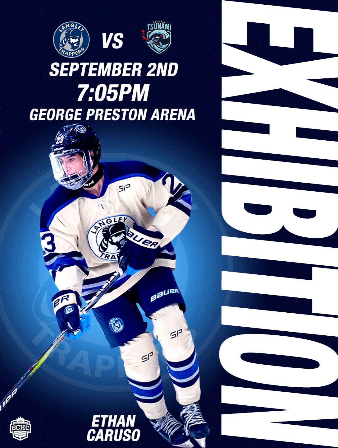 It’s a Langley Trappers game day!🚨🚨

The Trappers host the Coastal Tsunami at 7:05pm at George Preston Arena in game 5 of 7 exhibitions. 

Game entry is by donation at the door. We’ll see you tonight!

Next home game is September 9th versus the Princeton Posse!

Go TRAPPERS Go! 

#rolltrapps #defendthefort #trapphouse