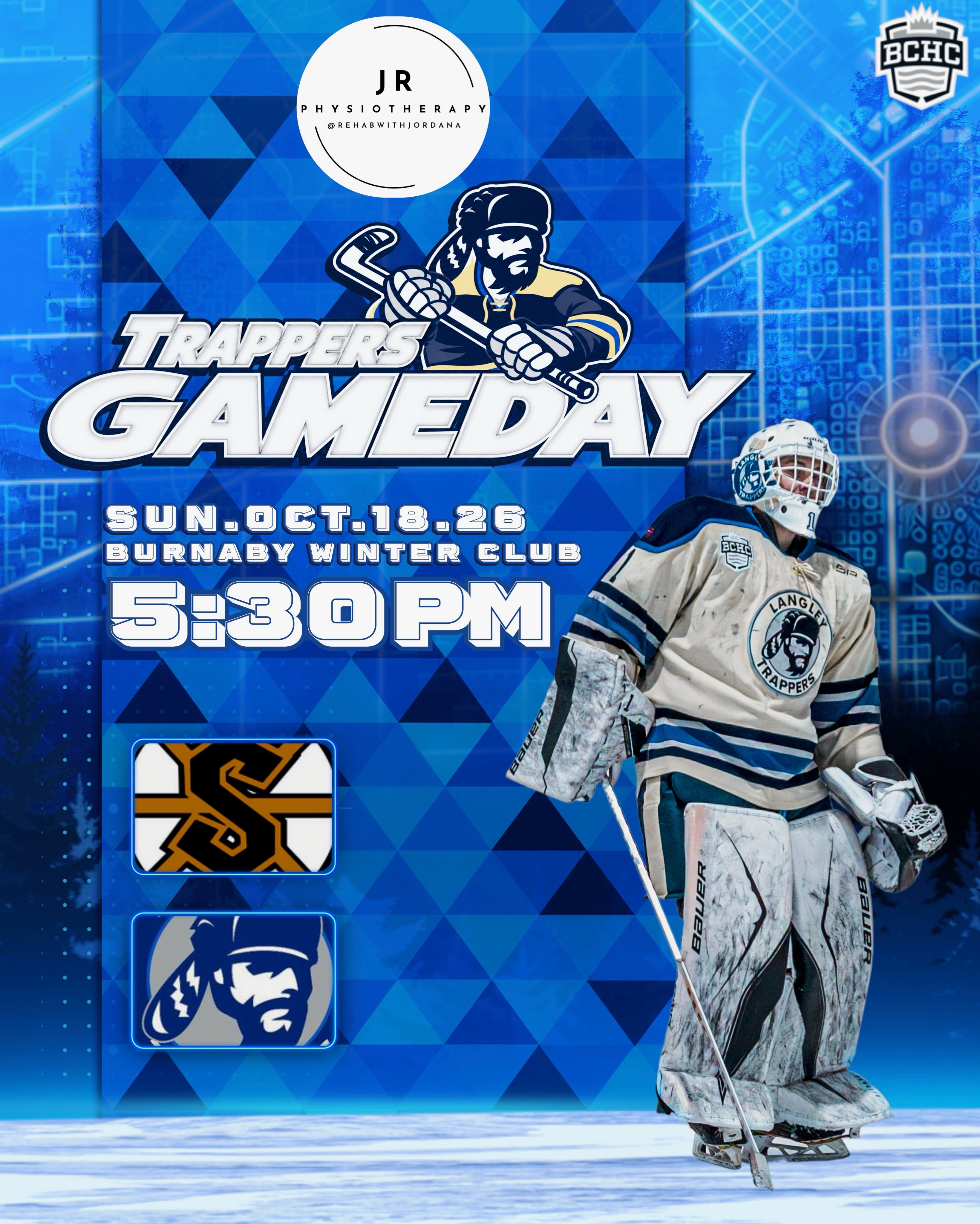 Langley Trappers Game Day versus the Burnaby Steelers! 

Trappers fifth Frontier Cup game!

📍 Burnaby Winter Club
📺 @flohockey 
🎟️ @ the door 
🕕 5:30pm 

Go TRAPPERS Go! 

#rolltrapps #trapphouse #defendthefort #frontiercup